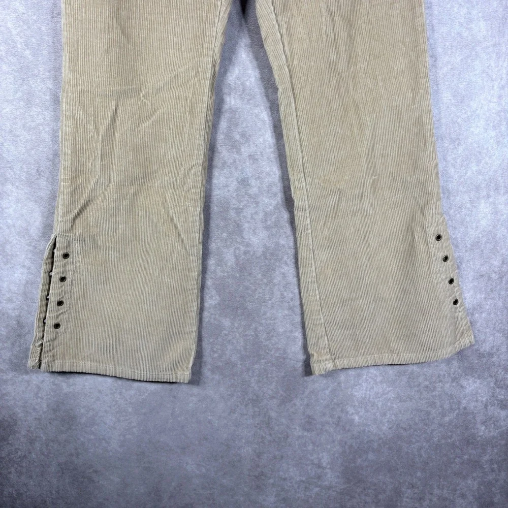 Carolina Girls Pants Girls 10 Tan Blues Corduroy Flare Grommet Y2K Retro Boho